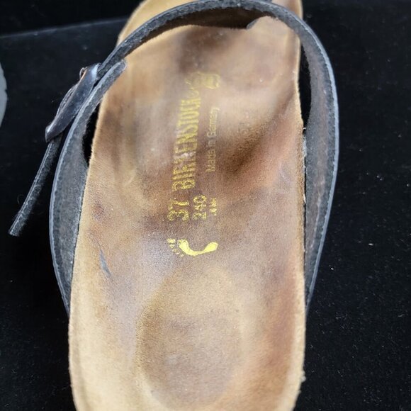 Birkenstock Black Patent Leather Sandals Size 37 (US 6-6.5) Mayari Gizeh Style - Picture 7 of 9